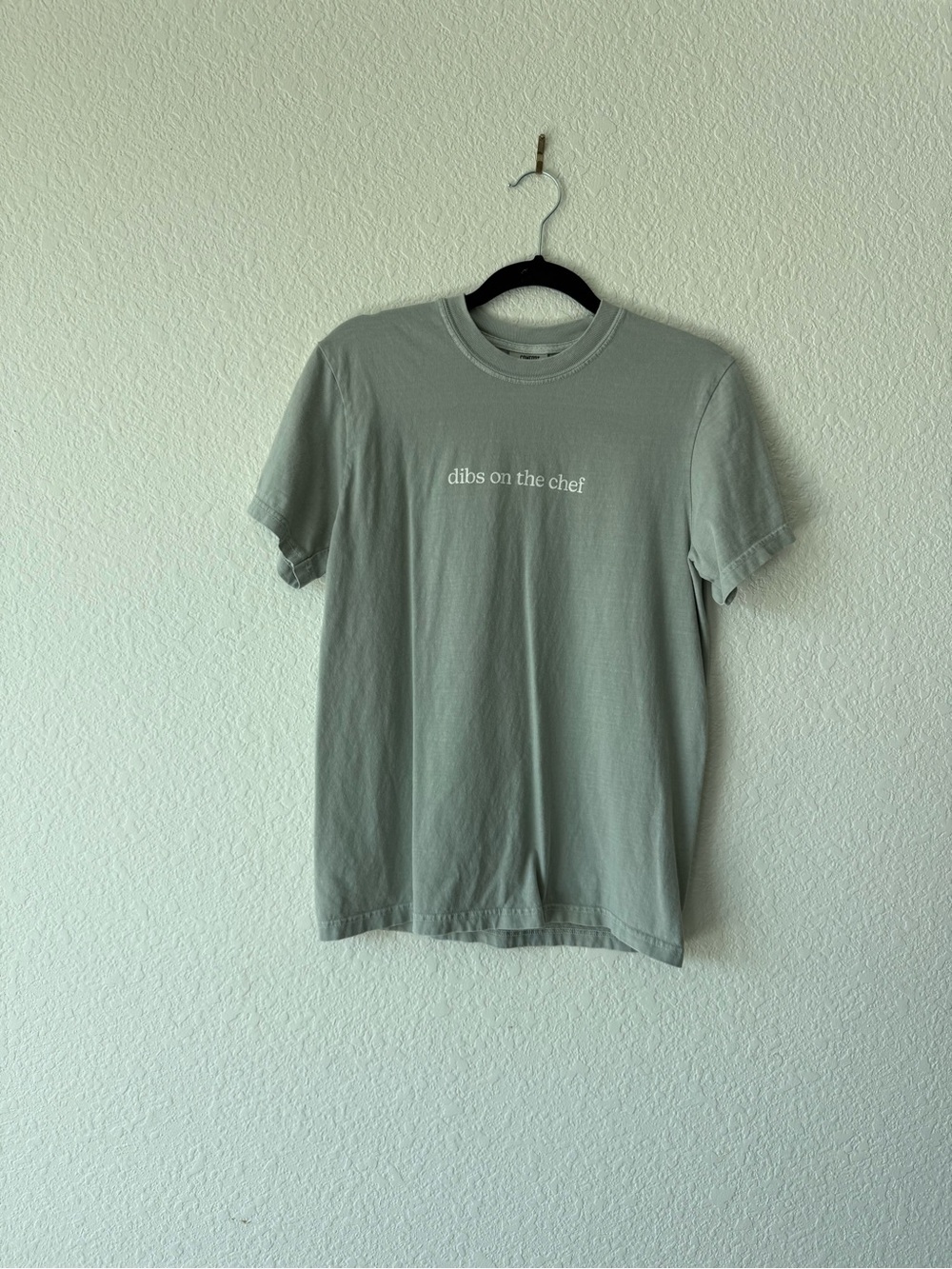 "dibs on the chef" Sage Green Graphic Tee